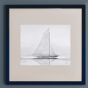 Schooner 8 x 10 nautical sailing ship schooner art painting image 2