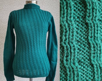 Vintage sweater S-M size, retro handmade knitwear, knitted pullover, vintage pullover sweater