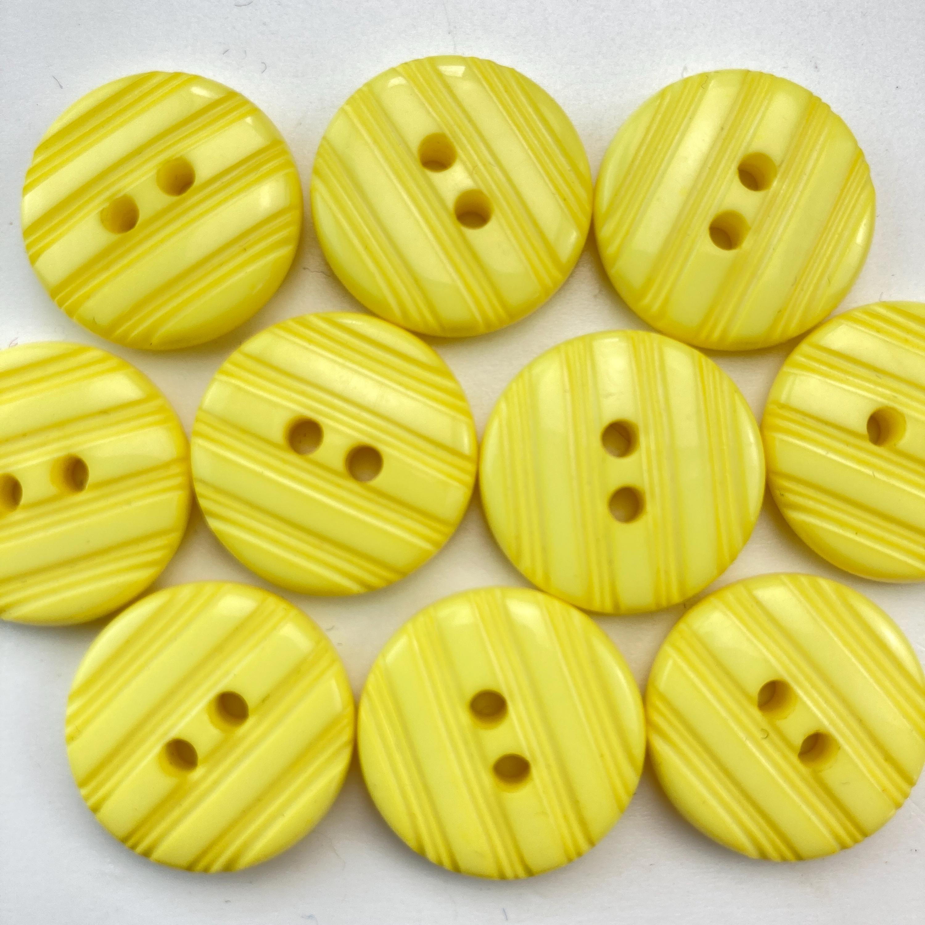 Set of 10 Vintage Yellow Plastic Buttons – 18mm Sewing Supplies - Etsy