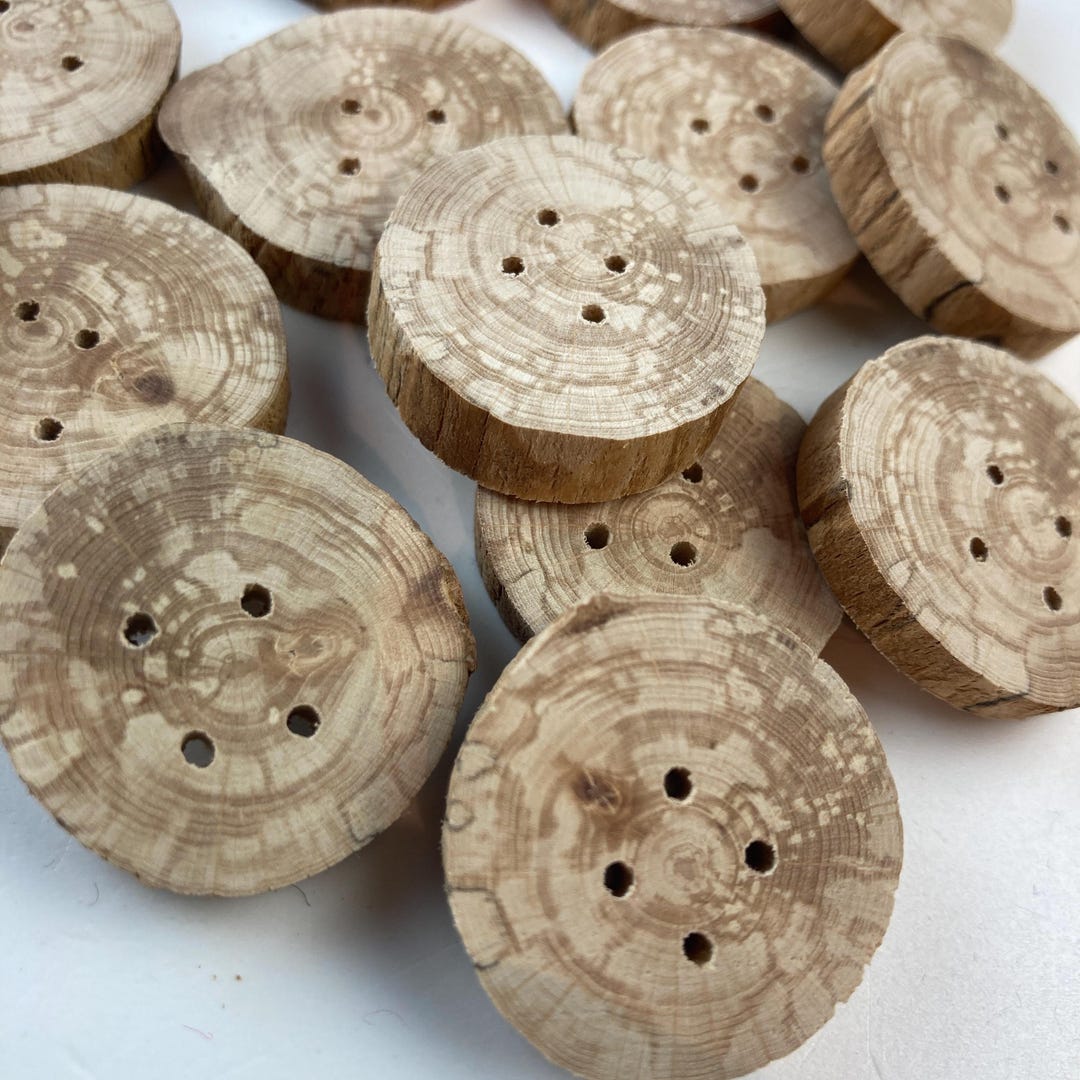 Handmade Rustic Wood Buttons, Carved Sewing Supply (25-30mm) - Etsy