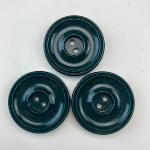 3 vintage groene plastic knopen: retro naaibenodigdheden van 25 mm