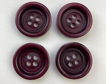 Dunkellila Kunststoffknöpfe - 22 mm Retro Nähzubehör (4er Set)