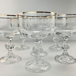 Coupe cocktail / champagne glasses, crystal vintage drinkware from Central Europe