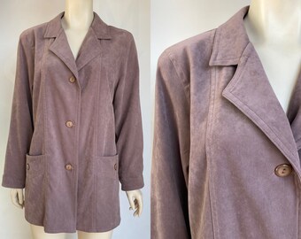Oversized vintage blazer uit de jaren 90 – oudbruin, maat L, verstelbare mouwen