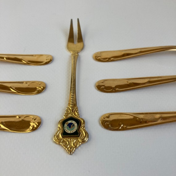 金色のスプーン6本セット、ヴィンテージのお土産 - Etsy 日本