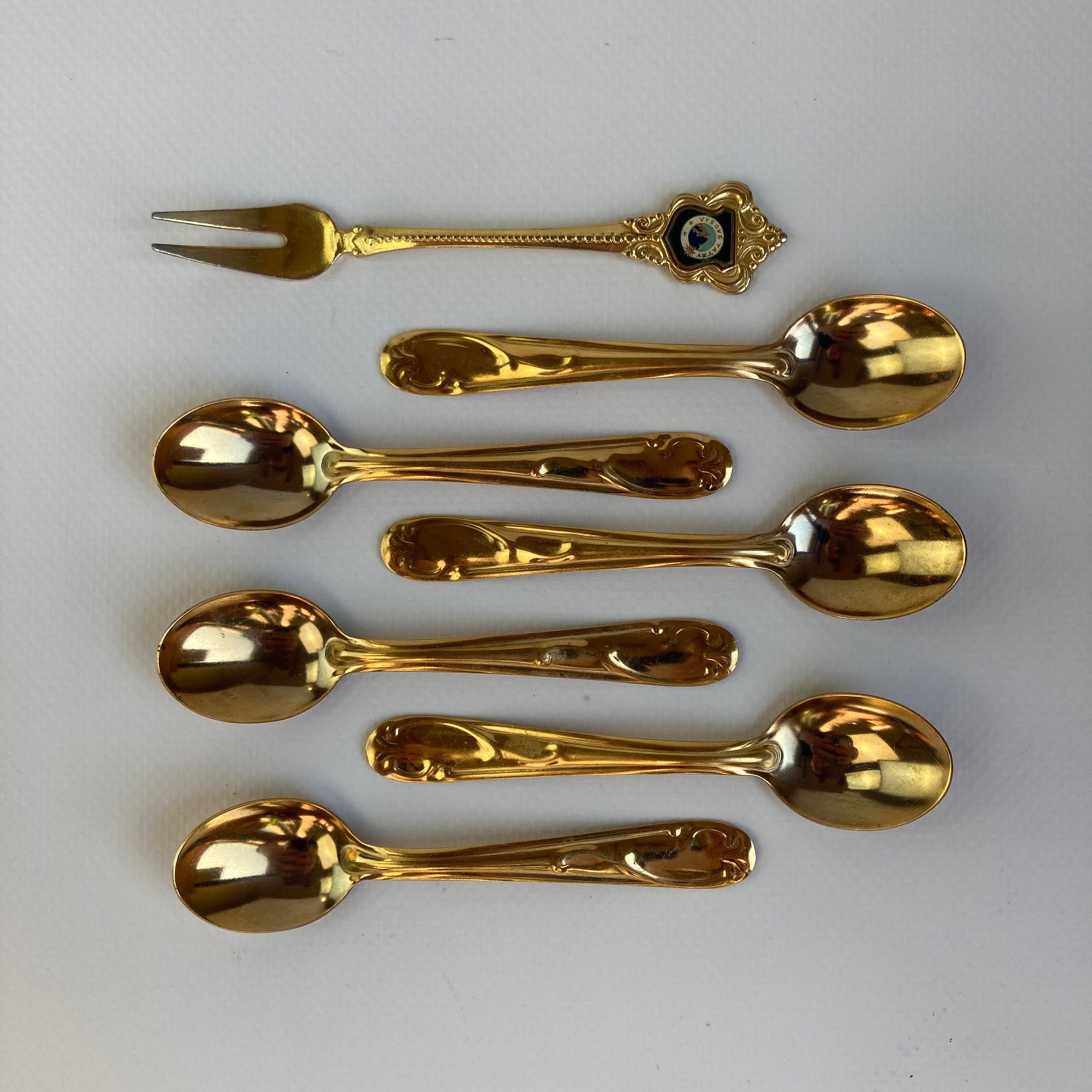 金色のスプーン6本セット、ヴィンテージのお土産 - Etsy 日本