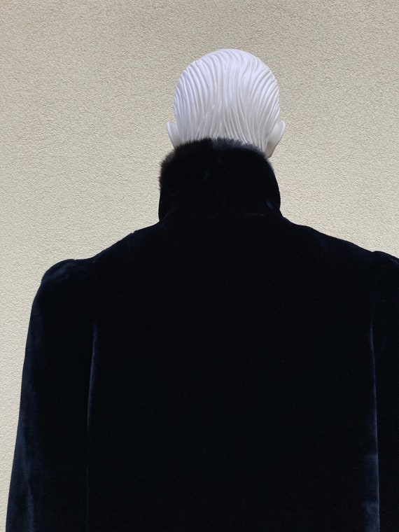 Borgazia faux fur coat S/M in black, vintage fur … - image 6