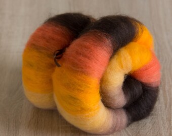 160,- Eur/Kg - Art Batt Blutorange - 120g Spinnfasern kardiert