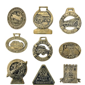 Vintage English Classic Motor Motorcycle Steam Rally Brass Collection Job Lot Collector Collection Motorbike circa 1980-90&#39;s / EVE