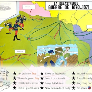 Vintage französisches Plakat Schule Lernen Lernanzeige Desaströse Kriegskonstruktion Eisenbahnen Lernen Karte Diagramm Lehren c1970-80's / EVE