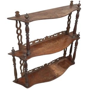 Antique French Wall Hanging Or Standing Shelf Wood Plinth Stand Display Rest DAMAGED c1910's / EVE