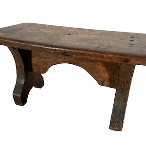 Bench Stool Antique French Traditional Milking Small Bench Step Chair Stand Bobbin Leg Plinth Seating Tabouret c1920&#39;s / EVE