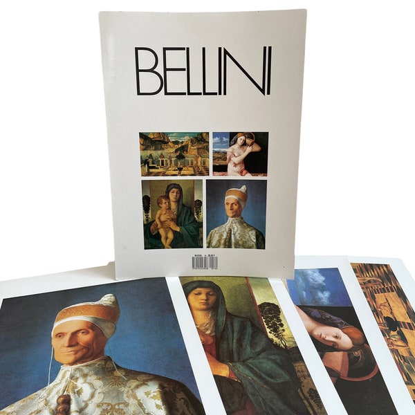 Vintage French Four Prints Bellini Great Master Painting Print Collection Envelope Framing Display Artwork Descriptions c1980's / EVE