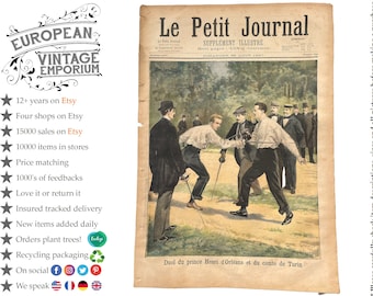 Antique French Le Petit Journal Newspaper Supplement Illustre Number 354 29/8/1897 Illustrations 8 Pages Memorabilia Collector c1897 / EVE