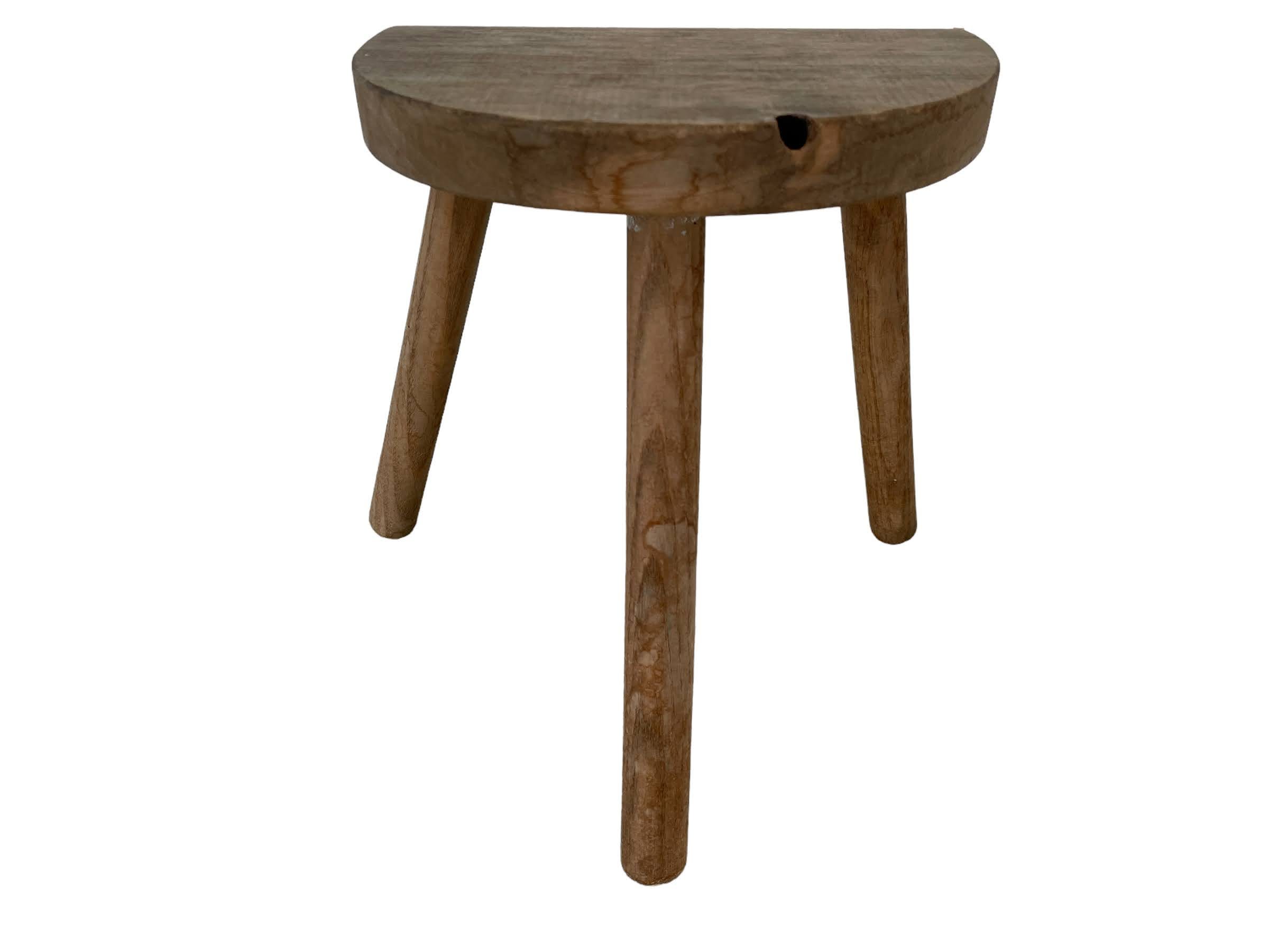 Stool Vintage French Small Milking Stool Wooden Brown Small Chair Stand ...