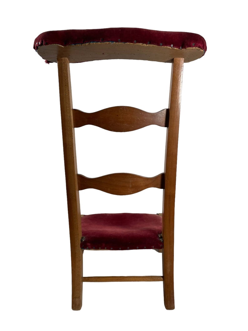 Vintage French Prayer Chair Kneeler Cushioned Chair Wooden Etsy