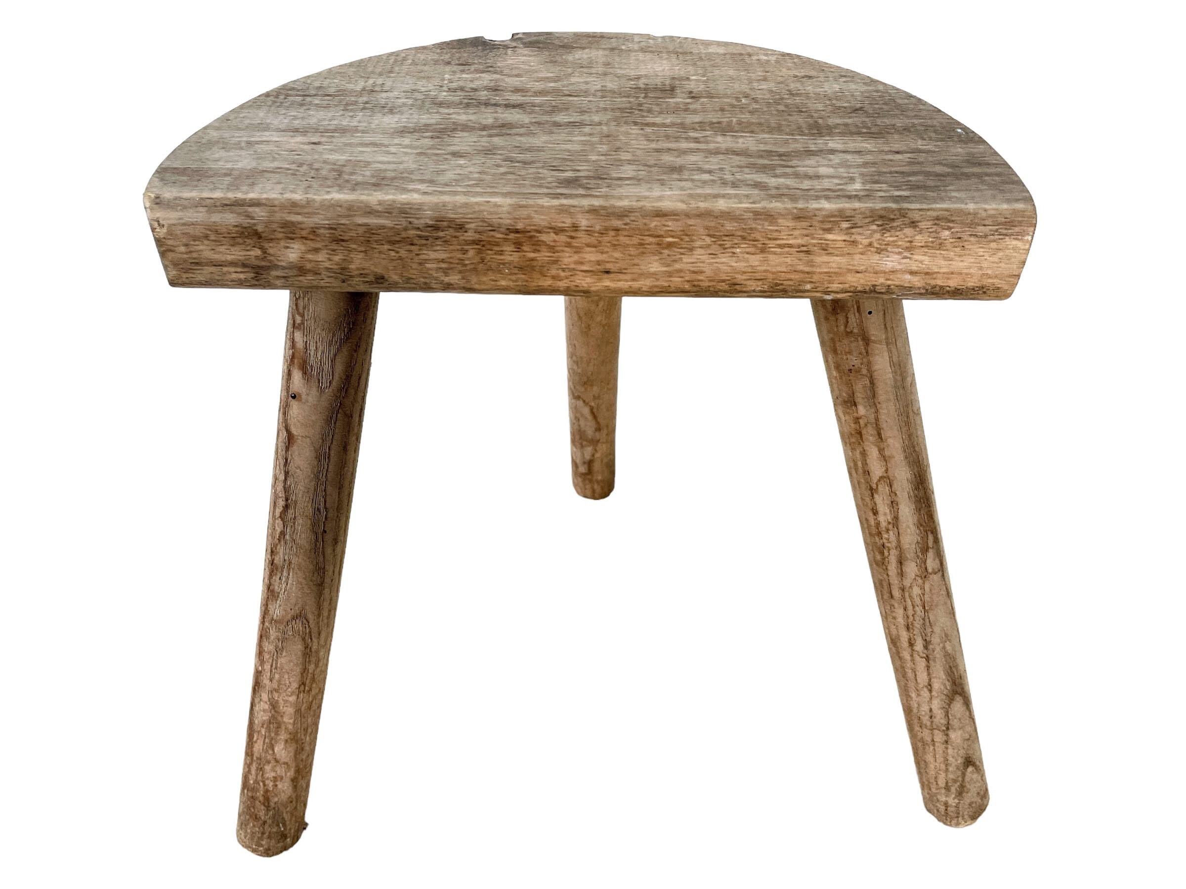 Stool Vintage French Small Milking Stool Wooden Brown Small Chair Stand ...