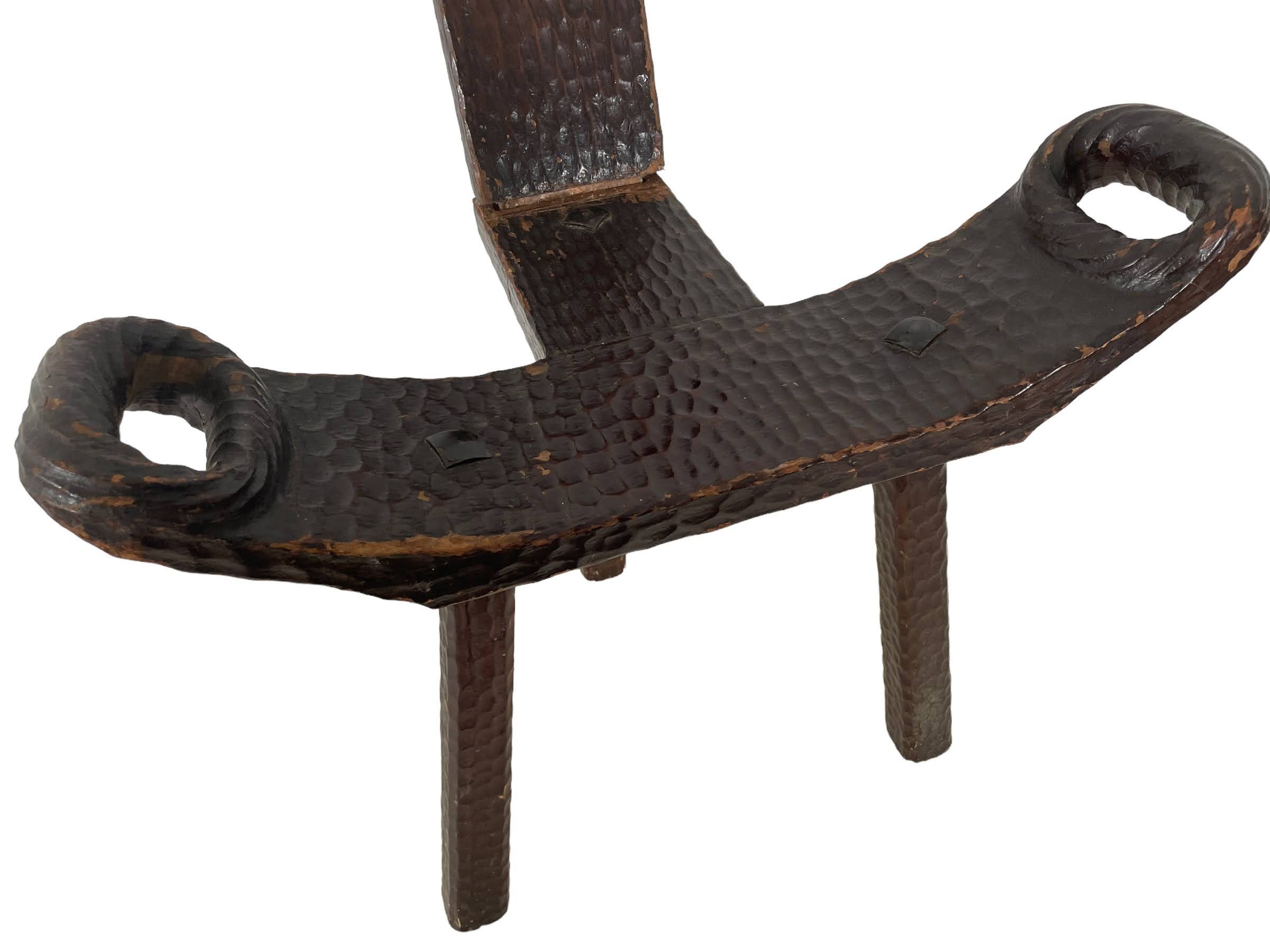 Birthing Stool Antique French Traditional Wooden Brown Small Etsy