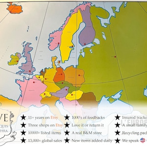 Vintage französisches Plakat Schule Bildungswand Anzeige Europa Der Gemeinsame Markt Doppelseitige Lernkarte Diagramm Lehre c1970-80's / EVE