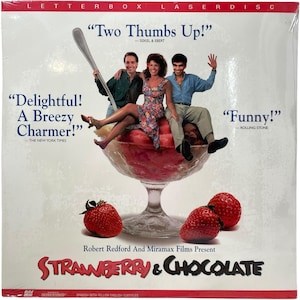 Vintage American US Laservision Videodisc Strawberry & Chocolate Movie NTSC Digital Media Memorabilia Collector c1994 / EVE