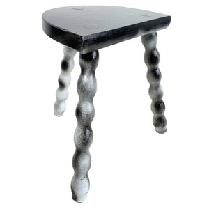 Stool Vintage French Traditional Milking D Stool Small Chair Stand Bobbin Leg Rest Plinth Seating Tabouret Refurbished c1960-70&#39;s / EVE