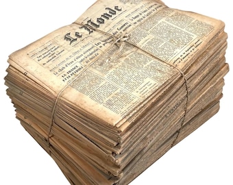 Vintage French Le Monde Newspaper Bundle Of Sixty Job Lot Collection Memorabilia Collector c1970 / EVE