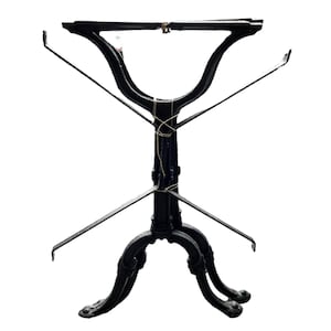 Vintage French Black Cast Iron Table Frame Stand Garden Patio MISSING PARTS circa 1970-80&#39;s / EVE