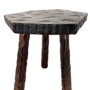 Stool Vintage French Traditional Worn Weathered Milking Stool Small Chair Stand Hexagonal Rest Plinth Seating Plant Tabouret c1970&#39;s / EVE
