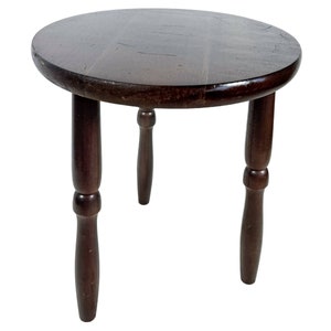 Vintage Taiwanese Small Table Plant Stand Wooden Brown Display Rest Plinth Plant Pot Side Small Tabouret c1970-80&#39;s / EVE