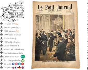 Antique French Le Petit Journal Newspaper Supplement Illustre Number 342 6/6/1897 Illustrations 8 Pages Memorabilia Collector c1897 / EVE