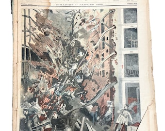 Antique French Job Lot Le Petit Journal Newspaper Supplement Illustre Number 424 to 476 Illustrations 8 Pages Per Edition Year 1899 / EVE