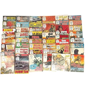 Vintage Mixed Battle War Comics Comic Book Lot x 48 Books Collection Book Memorabilia Collector circa 1970-80's / EVE