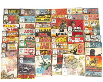 Vintage Mixed Battle War Comics Comic Book Lot x 48 Books Collection Book Memorabilia Collector circa 1970-80's / EVE
