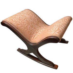 Stool Vintage French Rocking Cushioned Footstool Footstool Stool Small Stand Plinth REPAIRED c1970&#39;s / EVE