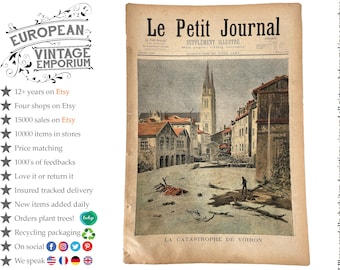 Antique French Le Petit Journal Newspaper Supplement Illustre Number 344 20/6/1897 Illustrations 8 Pages Memorabilia Collector c1897 / EVE