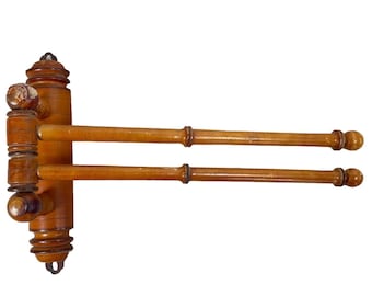 Vintage French Clothes Rail Dryer Hanger Stand Wooden Clothes Hanger Decor Storage DAMAGED c1930-40&#39;s / EVE