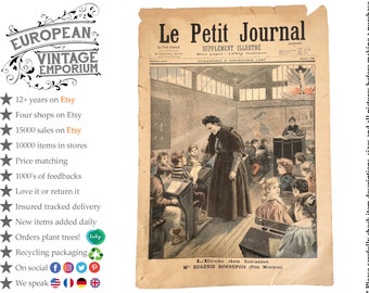 Antique French Le Petit Journal Newspaper Supplement Illustre Number 368 5/12/1897 Illustrations 8 Pages Memorabilia Collector c1897 / EVE