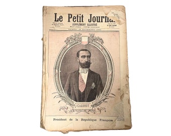 Antique French Job Lot Le Petit Journal Newspaper Supplement Illustre Number 1 to 57 Illustrations 8 Pages Per Edition Year 1890-1891 / EVE