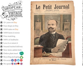 Antique French Le Petit Journal Newspaper Supplement Illustre Number 363 31/10/1897 Illustrations 8 Pages Memorabilia Collector c1897 / EVE