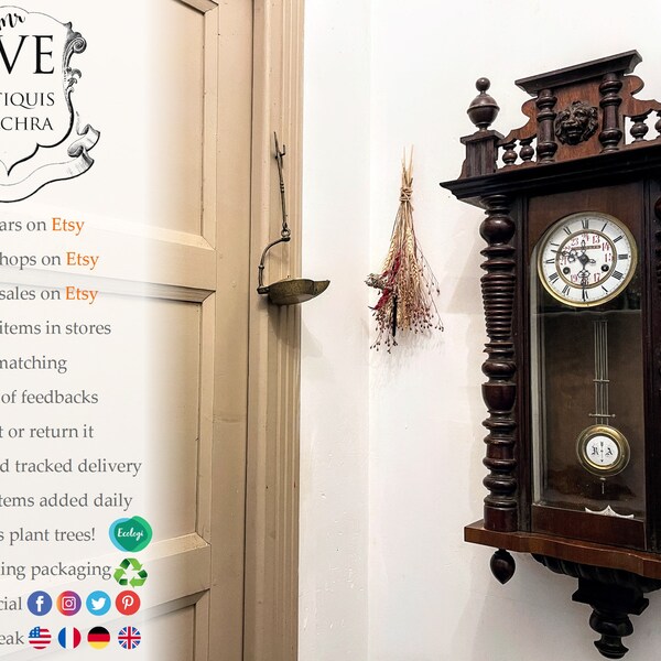 Antique Pendulum Wall Clock Etsy