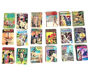 Vintage French Adult Comics Comic Book x18 Very Graphic Novels Books Collection Book Memorabilia Collector Rare circa 1970&#39;s / EVE