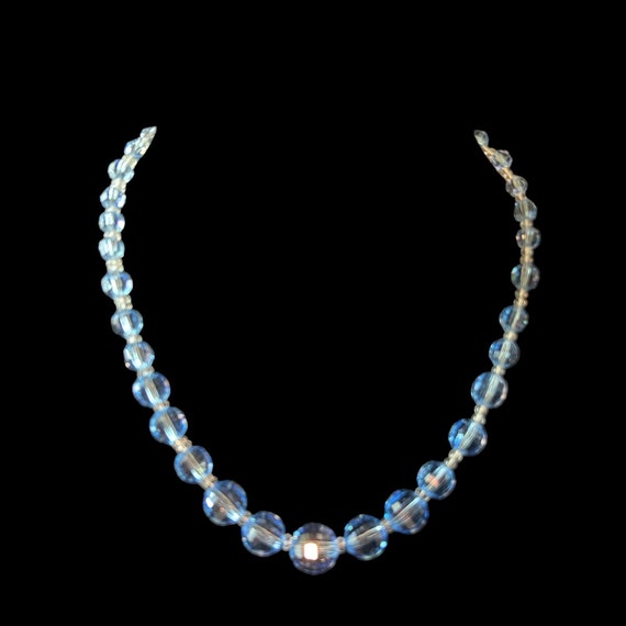 Vintage Blue Crystal Necklace - image 1