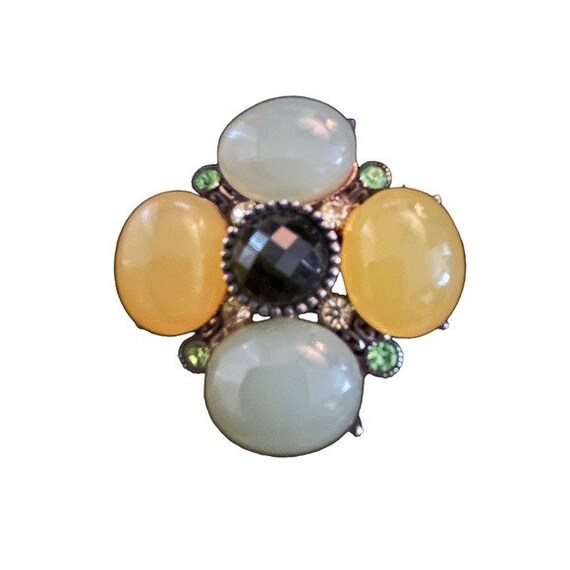 Cabochon And Rhinestone Brooch Or Necklace - image 2