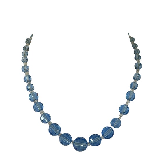 Vintage Blue Crystal Necklace - image 2