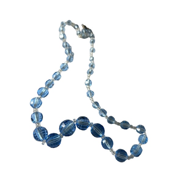 Vintage Blue Crystal Necklace - image 5