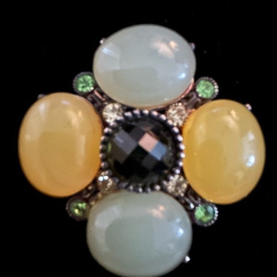 Cabochon And Rhinestone Brooch Or Necklace - image 3