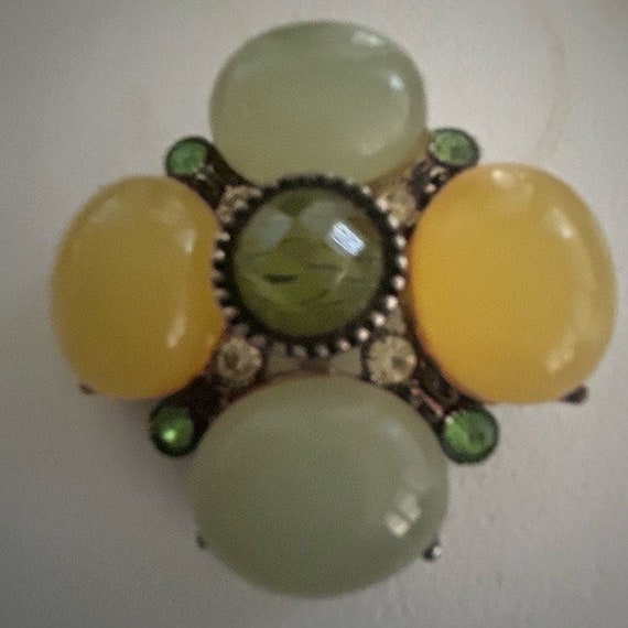 Cabochon And Rhinestone Brooch Or Necklace - image 4