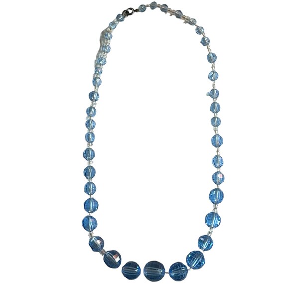 Vintage Blue Crystal Necklace - image 8