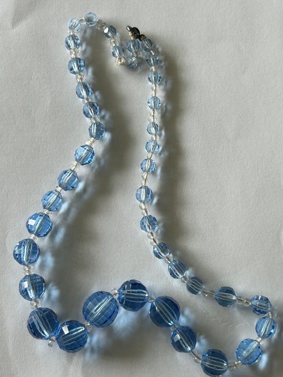 Vintage Blue Crystal Necklace - image 4