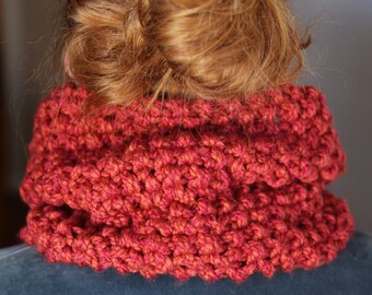 True Love Hand Knit Cowl Chunky Red Merino Wool Infinity Scarf Fashion ...
